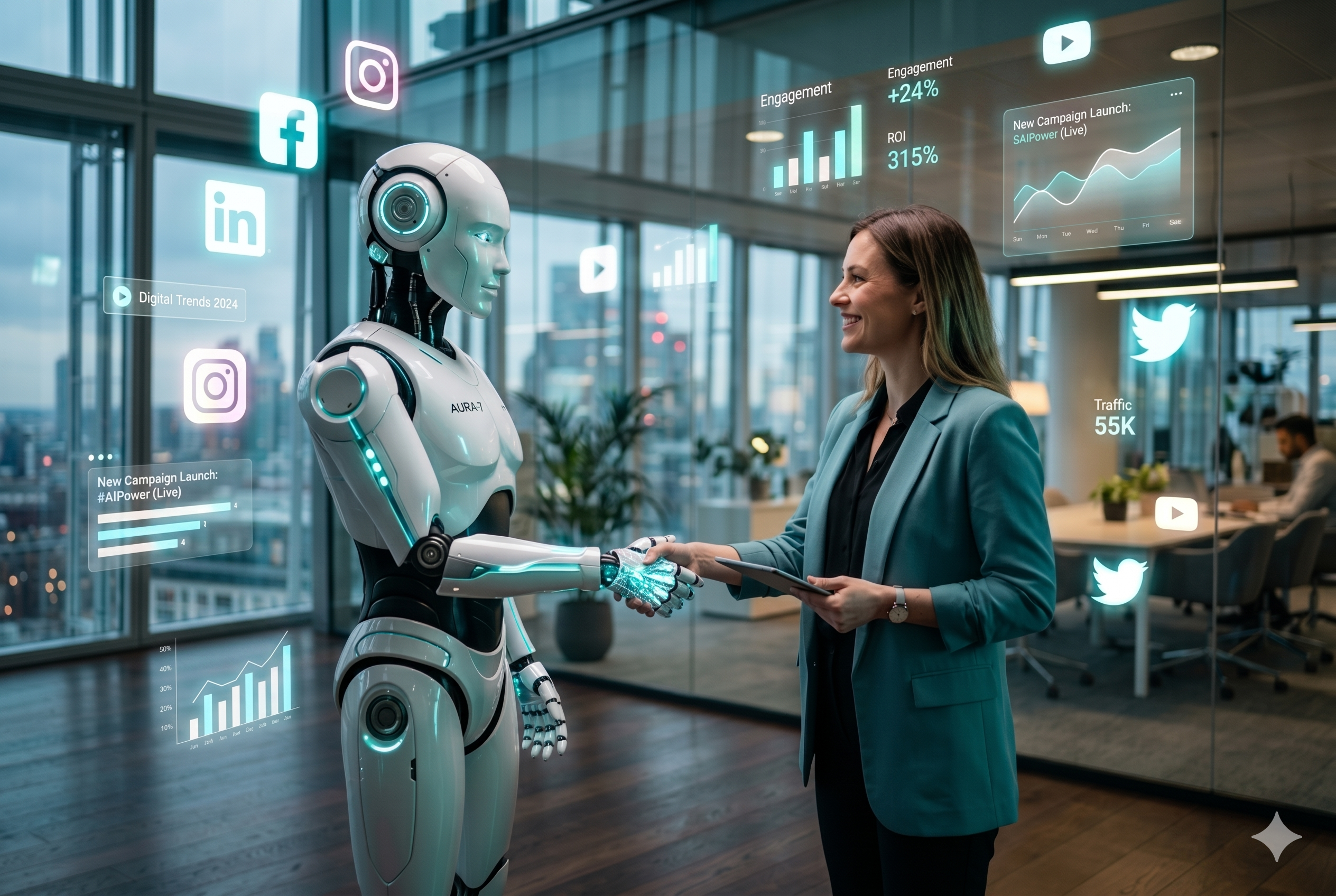 agentic AI and human marketer collaboration representing digital marketing trends 2026